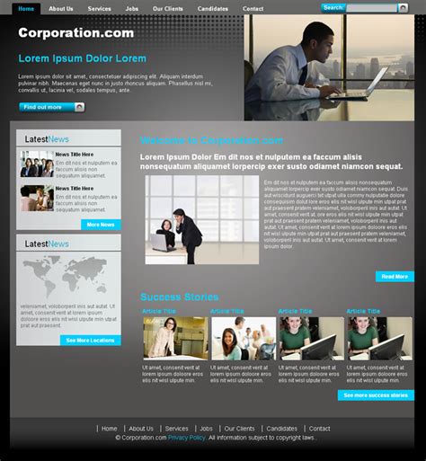 corporative website ii dreamweaver templates
