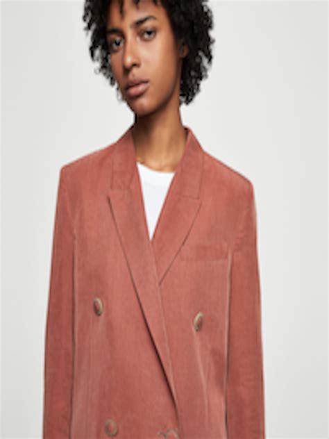 Buy Mango Pink Double Breasted Formal Blazer Blazers For Women 2143398 Myntra