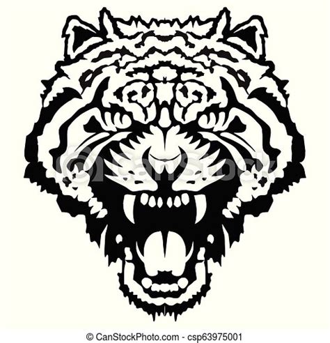 Illustration Of Tiger Head Silhouette CanStock