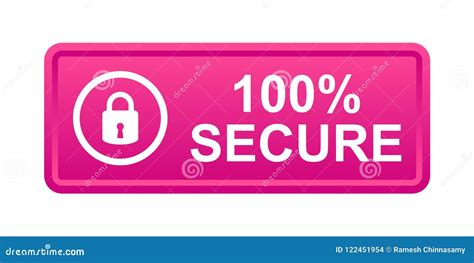 100 Secure Button Stock Vector Illustration Of Icons 122451954