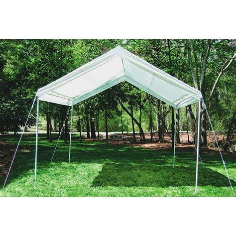 The replacement cover measures 12' x 10' and is designed for use with 10' x 10' frames. 10x12' Guardian Shelter™ from King Canopy - 197990, Garage ...