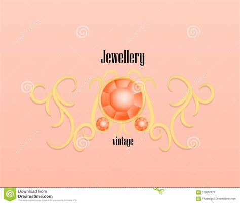 Fashion Jewellery Vintage Concept Background Realistic Style Stock