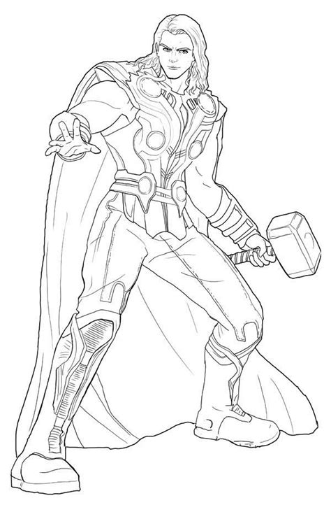 Thor Awesome Thor Picture Coloring Page Thor Para Colorear