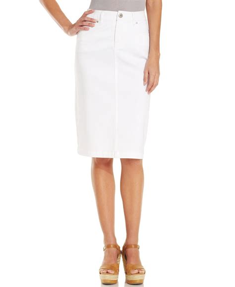 Styleandco Tummy Control Denim Skirt Bright White Wash Skirts Women Macys Womens Skirt