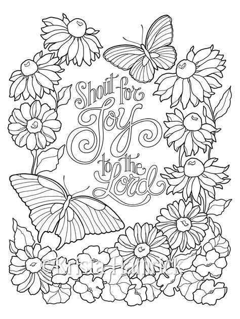 Shout For Joy To The Lord Coloring Page In Two Sizes 85x11 Etsy