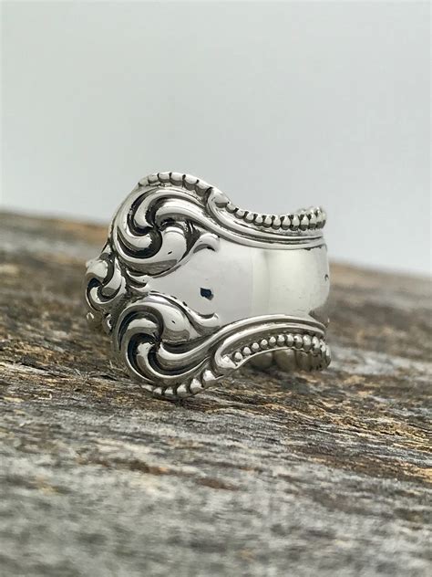 Size 8 Single Wrap Style Vintage Sterling Silver Spoon Ring