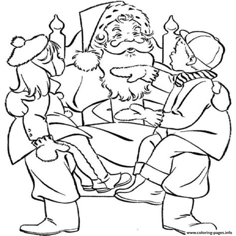 Santa coloring page from santa claus category. Kids And Santa Claus S265c Coloring Pages Printable