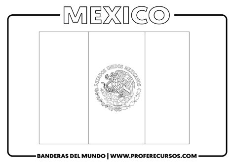 Bandera de mexico para colorear