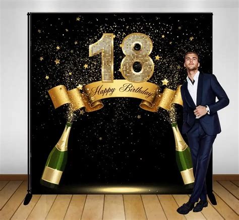 Home And Garden 50th Happy Birthday Party Photo Backdrop Gold Photography