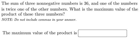Answered The Sum Of Three Nonnegative Numbers Is Bartleby