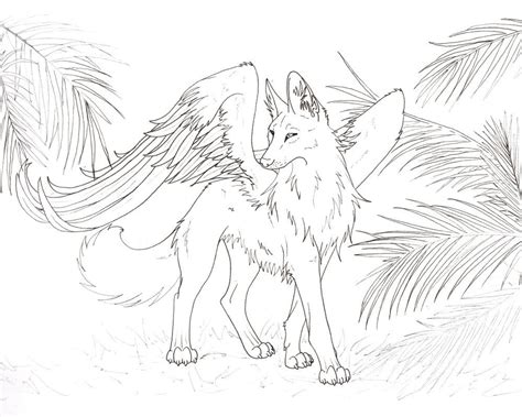 Winged Wolf Anime Wolf Coloring Pages