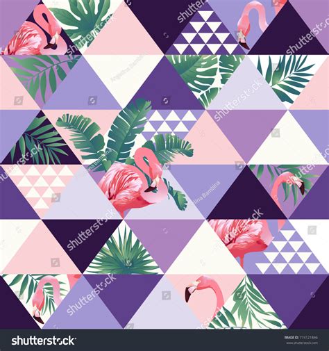 Exotic Beach Trendy Seamless Pattern Patchwork Stock Vector Royalty