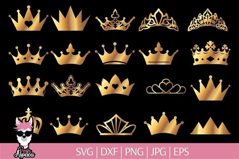 20 Gold Crown Svg Princess Svg Tiara Graphic By Poshalpaca · Creative
