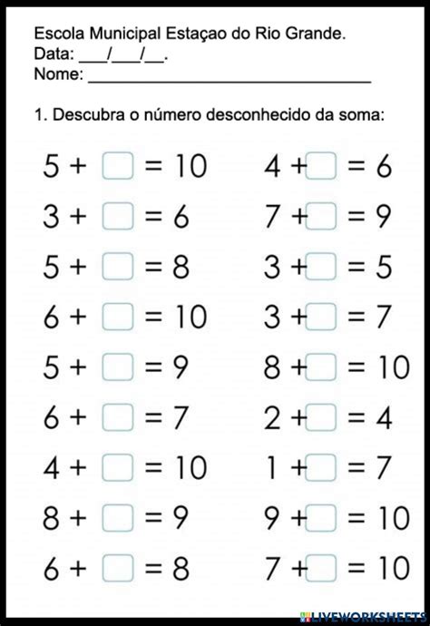 Valor Do Termo Desconhecido 4 Ano Exercícios