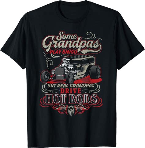 Vintage Hot Rod Grandpa T T Shirt Clothing