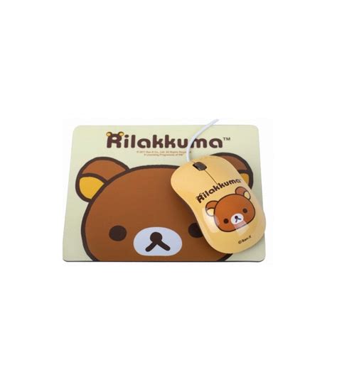 Rilakkuma Rk M660 01 Mouse With Mouse Pad Yellow