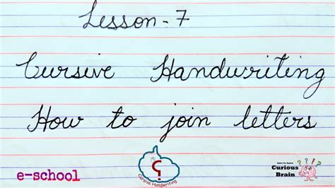 Cursive Handwriting Lesson 7 How To Join Cursive Letters Tutorial