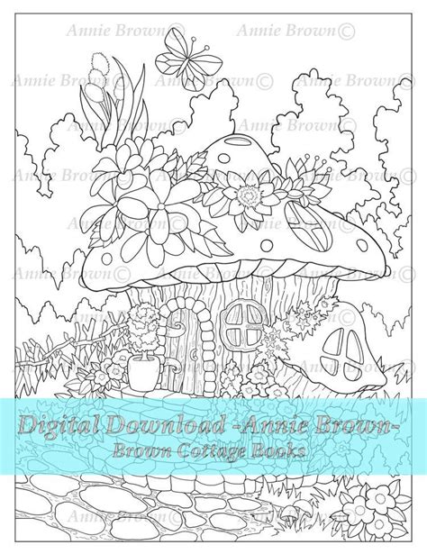 Download 994 fairy house coloring stock illustrations, vectors & clipart for free or amazingly low rates! Fairy Mushroom Manor Adult Coloring Pages Coloring Page ...