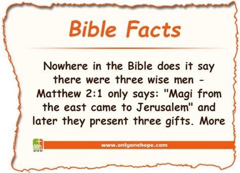 Interesting Facts About The Bible Only One Hope