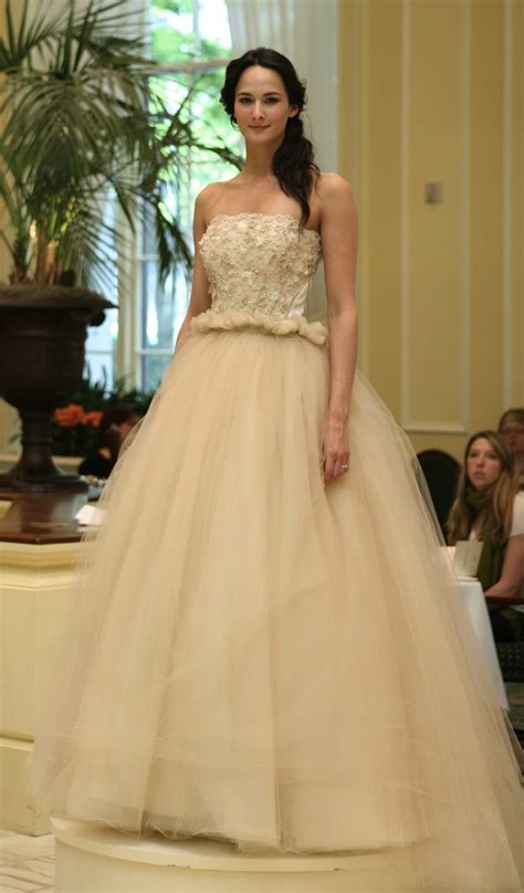 Sort and filter princess wedding dresses. Beige romantic tulle ballgown wedding dress