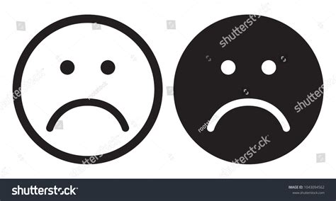 Sad Face Icons Unhappy Face Symbols Stock Vector Royalty Free 1043094562