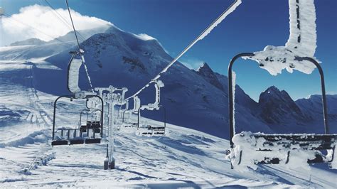 Snow Winter Ski Lifts Mountains Funicular Wallpapers