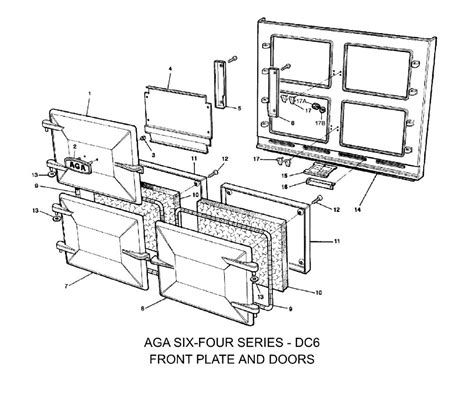 Unique combination of six (6) gas burners and four (4) electric ovens. AGA Gas Cooker - Six-Four Gas Hob Non-FFD - PHC Parts