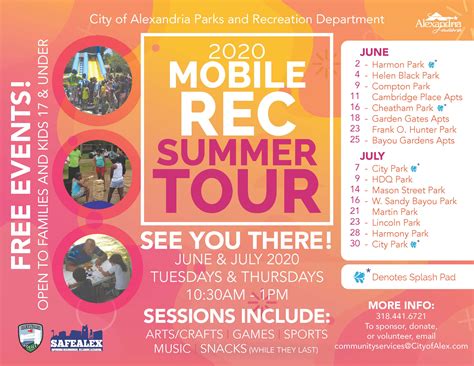 2020 Mobile Rec Summer Tour City Of Alexandria La