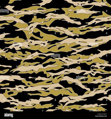 Jungle Tiger Stripe Camouflage Seamless Patterns Vector Illustration
