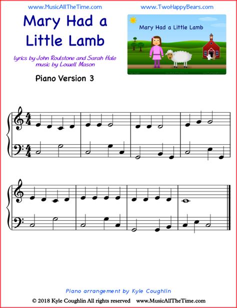 Download and print in pdf or midi free sheet music for mary had a little lamb by sarah josepha buell hale arranged by dudulouro for piano (solo). Mary Had a Little Lamb Piano Sheet Music