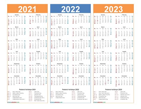 3 Year Calendars To Print 2022 2023 2024 Month Calendar Images