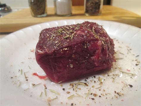 I asked the butcher how to cook it, and he confirmed what i thought, cook it quickly over medium to high heat and not more than medium rare to keep it tender. Diab2Cook: 5 oz. Petite Buffalo Top Sirloin Steak w/ Baked ...