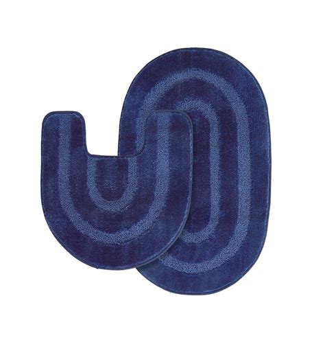 Vcny Home Bailey Oval Bath Rug Set 20 X 32 And 20 X 20 Navy Walmart