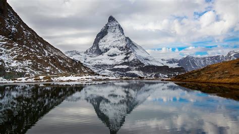 Papéis De Parede Alpes Suíça Itália O Monte Matterhorn Lago De