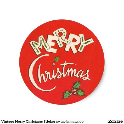 Vintage Merry Christmas Sticker Vintage Christmas Images Old Fashioned