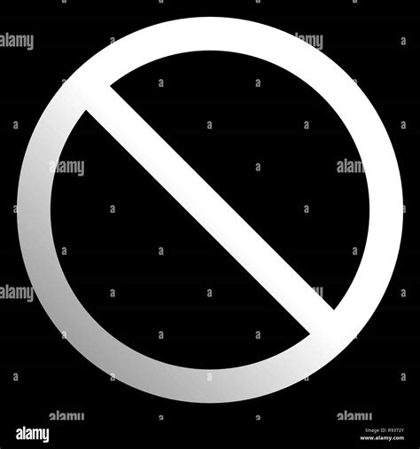 No Sign White Thin Gradient Isolated Vector Illustration Stock