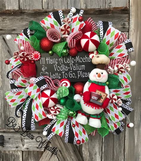 funny christmas t christmas wreath christmas decor winter wreath winter decor snowman wreath