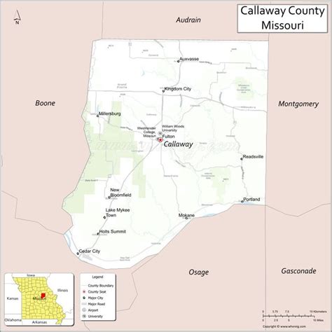 Map Of Callaway County Missouri Showing Cities Highways Important Places Check Where Is