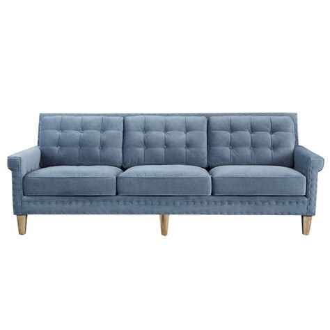 Jonathan Blue Velvet Sofa By Tov Furniture Blue Velvet Sofa