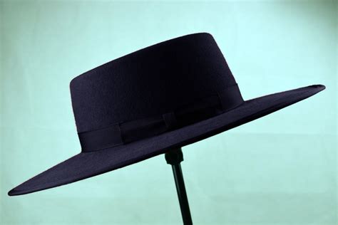 Bolero Hat The Rancher Navy Blue Fur Felt Flat Top Wide Brim Hat