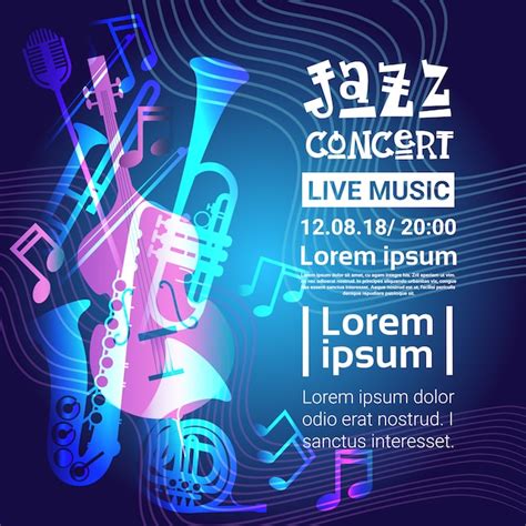 Festival De Jazz Música En Vivo Concierto Cartel Publicidad Banner