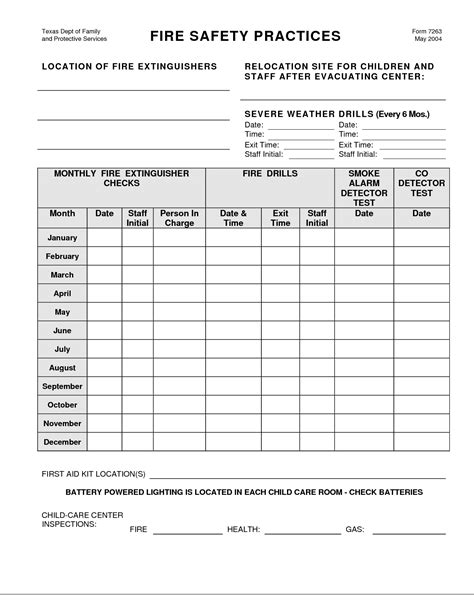 Fire Drill Form Template Card Template