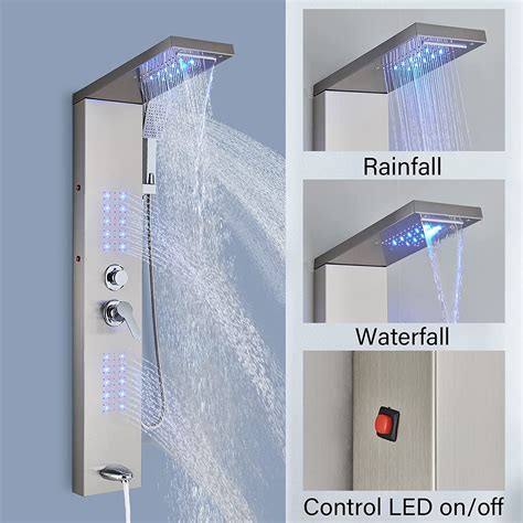 Buy AlenArt Shower Panel Tower System LED Multi Function Shower Tower