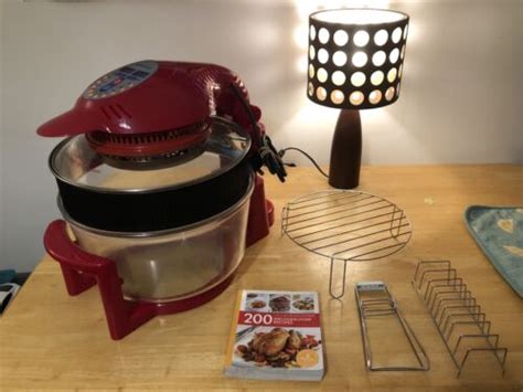 Andrew James Digital Halogen Oven Cooker Hinged Lid Red With Accessories Ebay