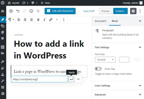 How To Link Pages In Wordpress To Another Pages