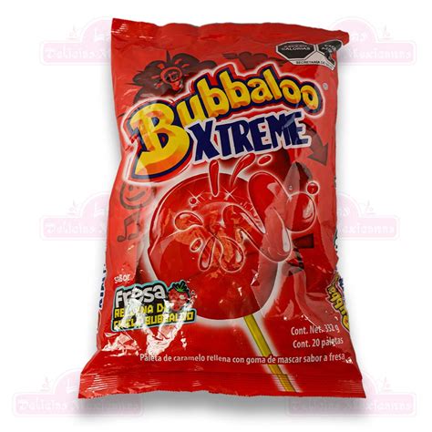 bubbaloo xtreme fresa 20pcs las delicias mexicanas 2