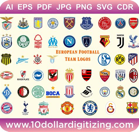 European Football League Teams Vector European Football Club
