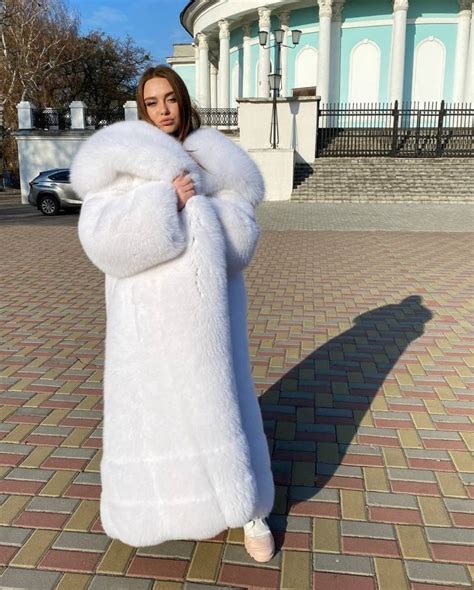Luxury White Fox Fur Full Coat With Whole Skins Fur Coa Etsy