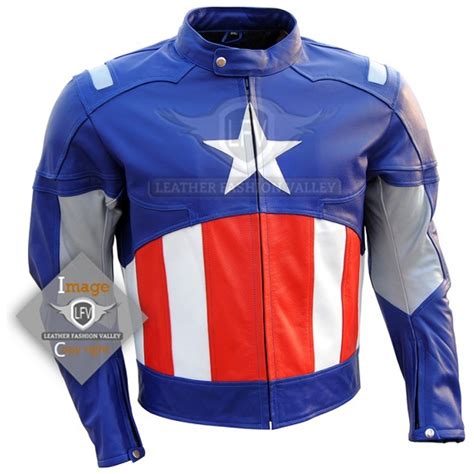 Captain America First Avenger Mens Movie Leather Jacket Free Shipping
