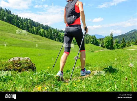 Arduous Trail Running Exercise In Alpine Region Stock Photo Alamy